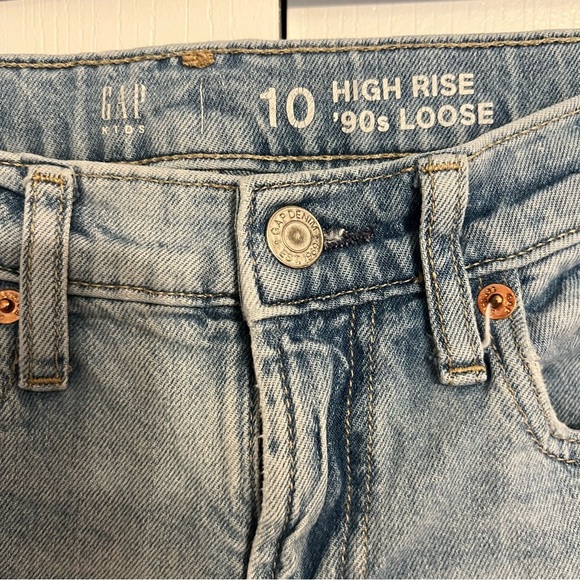 GAP Kids Light Blue '90s High Rise Loose Fit Jeans Size 10 - Picture 4 of 10